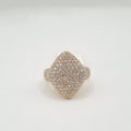 Golden Signet Dome Statement Diamond Ring 18K
