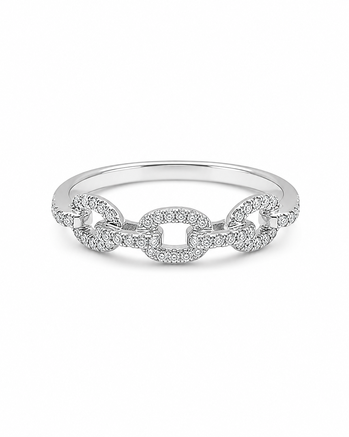 Classic Chain Half Eternity Diamond Ring 14K