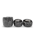 Fancy Black Diamonds Chunky Hoop Statement Jewelry Set 14K