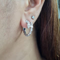 Serpent Hoop Paved Diamond Earrings 18K