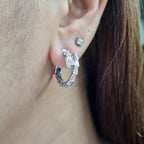Serpent Hoop Paved Diamond Earrings 18K