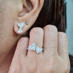 Classic Heart Invisible Setting Diamond Jewelry Set 14K