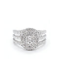 Classic Round Baguette Shank Diamond Ring 18K