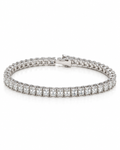 Classic 9.20CTW Asscher Cut Solitaire Full Eternity Tennis Diamond Bracelet 18K