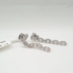 Round Baguette Drop Diamond Earrings 18K