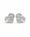Classic Heart Stud Diamond Earrings 14K