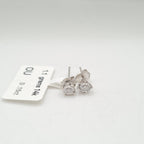 0.20cts Round Solitaire Enlarged Stud Diamond Earrings 14K