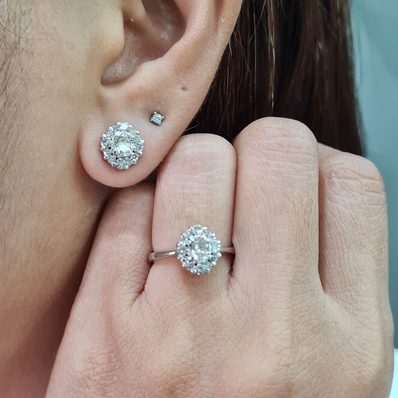 Classic Round Rositas Diamond Jewelry Set 14K