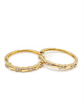 Classic Golden Serpent Hoop Diamond Earrings 14K