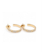 Classic Golden Creole Hoop Diamond Earrings 14K