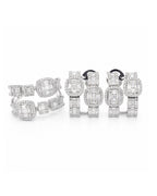 Classic Cushion Creolle Diamond Jewelry Set 14K