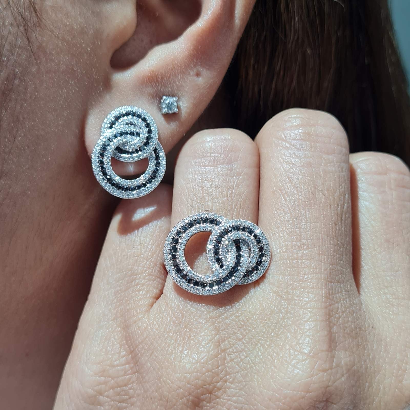 Infinity Diamond Jewelry Set 14K