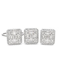Classic Emerald Baguette Stud Diamond Jewelry Set 14K