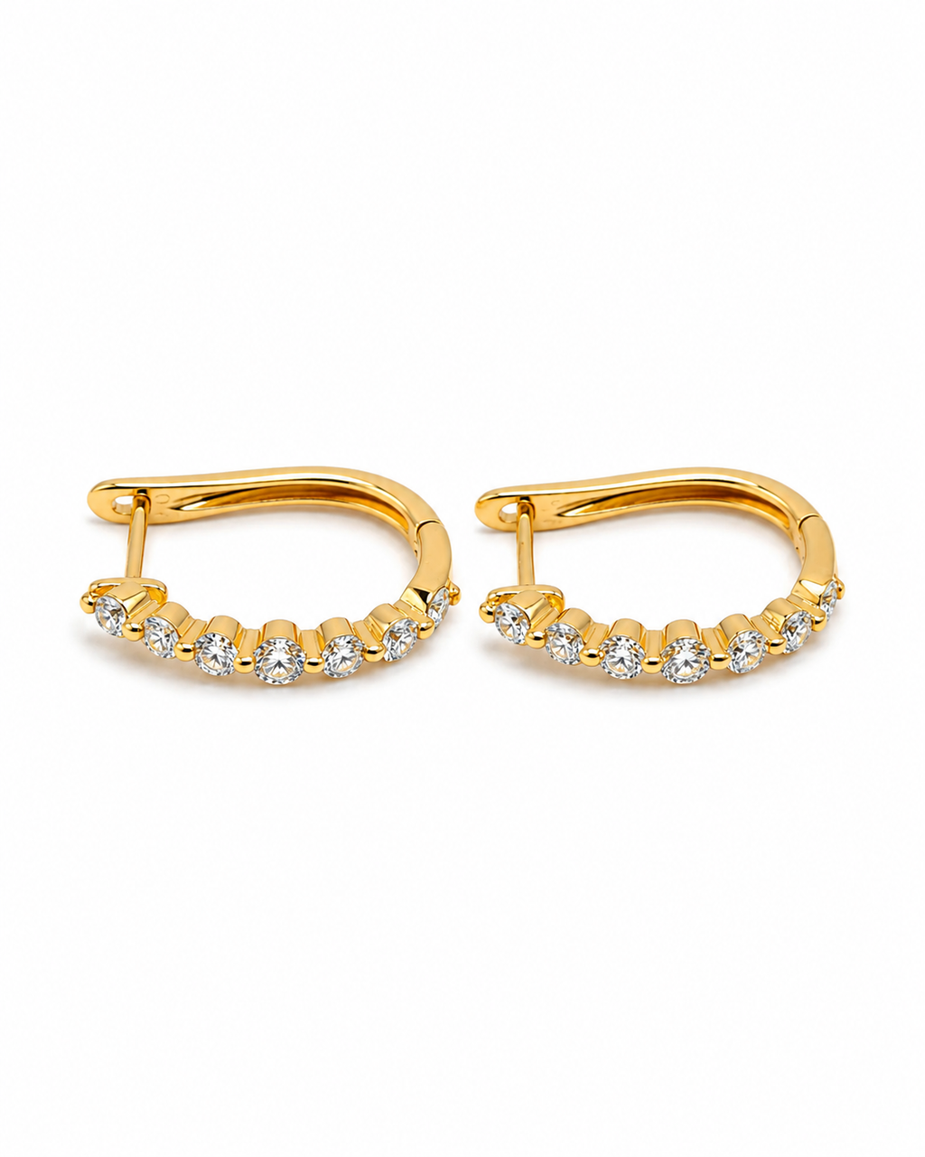 Classic Round Hoop Diamond Earrings 18K
