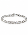Classic 9.30CTW East West Emerald Full Eternity Tennis Diamond Bracelet 18K GIA Certified