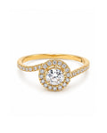 Classic 0.25ct Round Golden Paved Diamond Ring 14K
