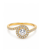 Classic 0.25ct Round Golden Paved Diamond Ring 14K