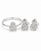 Classic Pear Stud Diamond Jewelry Set 18K