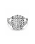 Classic Oval Invisible Setting Paved Diamond Ring 18K
