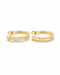 Classic Hoop Layered Diamond Earrings 14K
