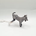 Black Gold Deco Dog Diamond Ring 14K