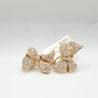 Golden Ribbon Paved Diamond Earrings 18K