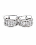 Classic Half Eternity Huggie Hoop Diamond Earrings 14K