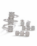 Classic Trio Round Overlap Drop Diamond Jewelry Set 14K
