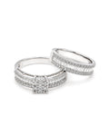 Classic 2in1 Round Baguette Half Eternity Diamond Ring 18K