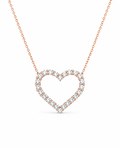 Classic Heart Rosegold Diamond Necklace 14K
