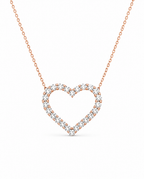 Classic Heart Rosegold Diamond Necklace 14K