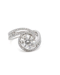 Classic Round Swirl Deco Diamond Ring 18K