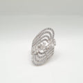 Floral Cluster Paved Statement Diamond Ring 14K
