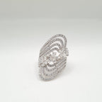 Floral Cluster Paved Statement Diamond Ring 14K