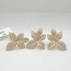 Golden Floral Statement Diamond Jewelry Set 18K