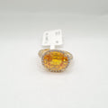Citrine Gemstones Oval Paved Diamond Ring 14K