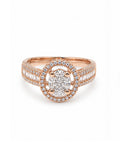 Classic Rosegold Oval Invisible Setting Halo Diamond Ring 14K