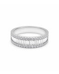 Classic Baguette Half Eternity Band Diamond Ring 18K