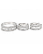 Classic Hoop Half Eternity Diamond Jewelry Set 14K