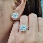 7ct Face Classic Round Invisible Setting Paved Diamond Jewelry Set 14K