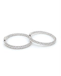 Classic Round Full Eternity Hoop Diamond Earrings 14K
