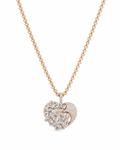 Classic Heart Studded Diamond Pave Rope Chain Necklace 18K