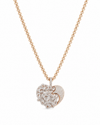 Classic Heart Studded Diamond Pave Rope Chain Necklace 18K