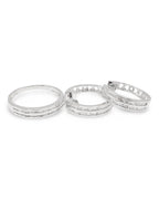 Classic Hoop Half Eternity Layered Diamond Jewelry Set 18K