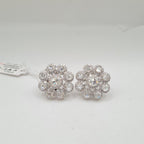 Floral Diamantes Halo Diamond Earrings 14K