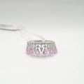 Crown Pink Sapphire Gemstones Diamond Ring 14K