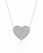 Classic Heart Diamond Pave Necklace 14K