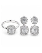 Classic Emerald Drop Diamond Jewelry Set 18K