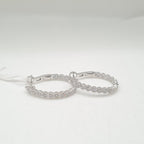 XX Classic Hoop Round Full Eternity Diamond Earrings 14K