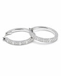Classic Block Hoop Diamond Earrings 18K